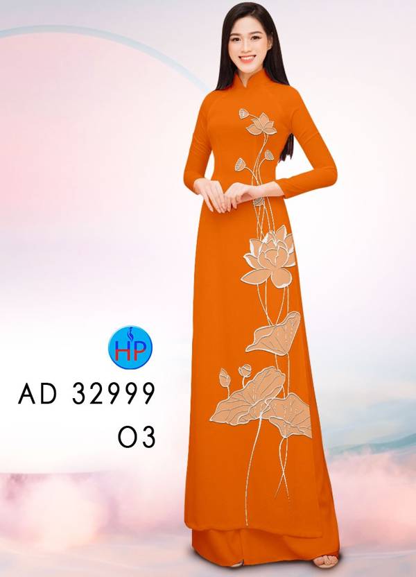 Vải Áo Dài Hoa Sen AD 32999 3